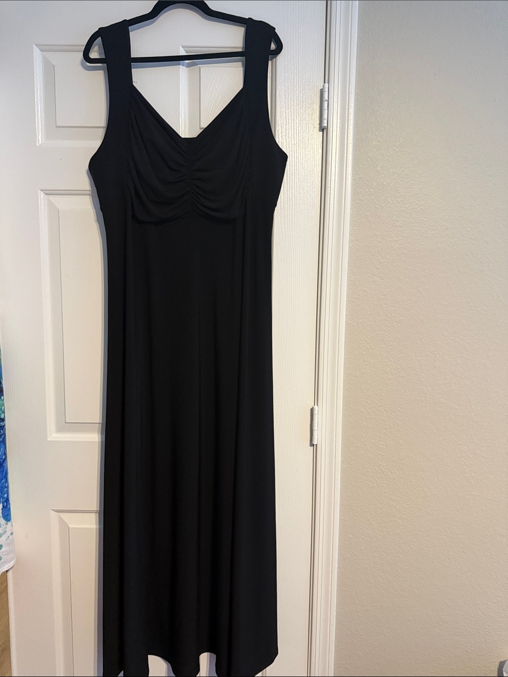 Vikki Vi Black Sleeveless Maxi Dress with Ruched Bodice